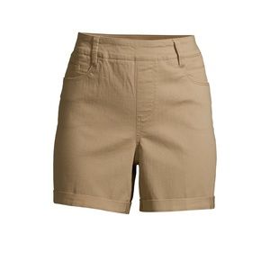 Time and Tru Pull-On Khaki Stretch Jean Shorts Size XXL